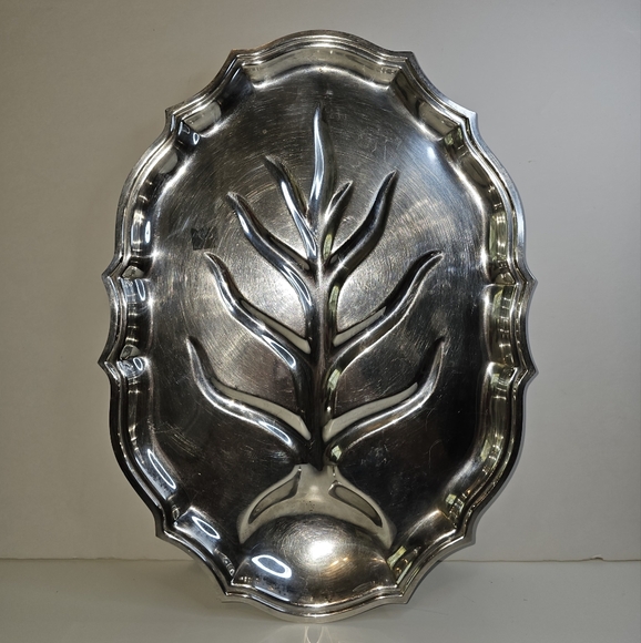 Silver Plated Serving Meat Tray with Tree Of Life Design - Picture 3 of 7